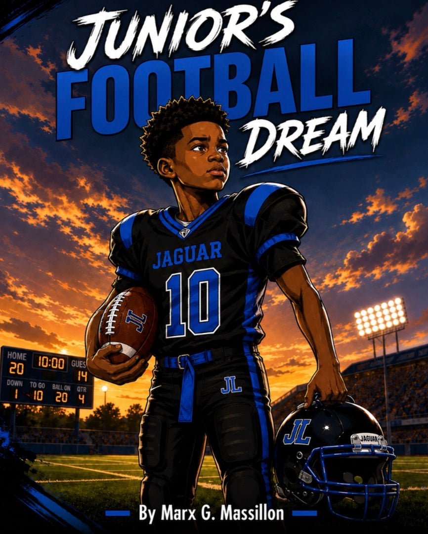 Junior’s Football Dream by Marx G. Massillon, official book cover